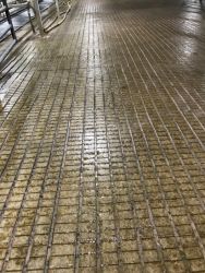 barn floor straight grooved concrete