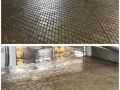concrete barn floor holding area after before